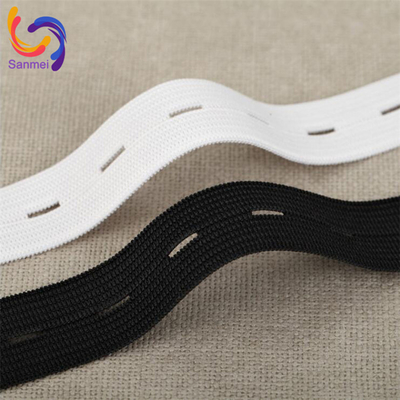 Customized Multicolor Nylon Webbing Breathable Buttonhole Elastic Band for Garment Face Shield with Customized Width