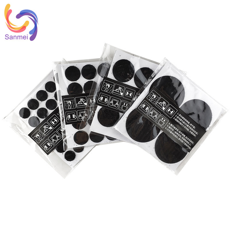 Hot Sale 100% Nylon Self-Adhesive Soft Double Side Hook and Loop Dots in Roll Die Cut Colorful 15/20/30/50mm Eco-Friendly